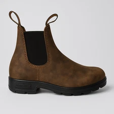 BLUNDSTONE MENS 1351 RUSTIC BROWN CLASSIC ELASTIC SIDED LEATHER BOOTS