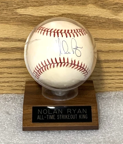 Nolan Ryan All-Time Strikeout King Signed Baseball Rawlings Official Ball W COA