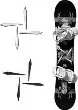 Snowboard Stomp Pad 8PCS - Cool Grip Pads for Middle, Black, White 