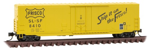 Micro-Trains MTL Escala N 50 ft Enchufe Puerta Caja Coche Frisco/SLSF/Envío Eslogan #8410 | Zustand: New