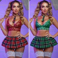 Disfraz de rol de haloloween para mujer sexy conjunto de lencería disfraz uniforme mini falda