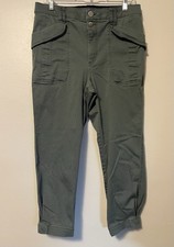 Democracy "Ab" Solution High Rise Tapered Leg Pants Size 10P Petite Green