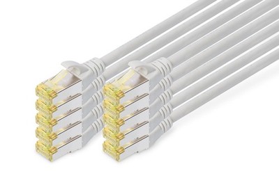 LAN Kabel Cat 6A 3 m 10 Stück S/FTP Geschirmt Grau 10 Gbit/s PoE AWG 27/7 LSZH