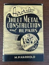 Vintage Book Aircraft Sheet Metal Construction & Repair 1942 WWII Era w/ Jacket