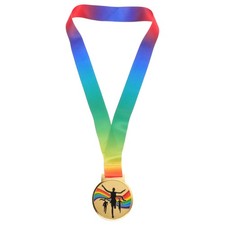 Gold Marathon Medal: Running Medal - Track Sports Award With Neck Ribbon -