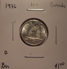 B Canada Elizabeth II 1976 Ten Cents - BU