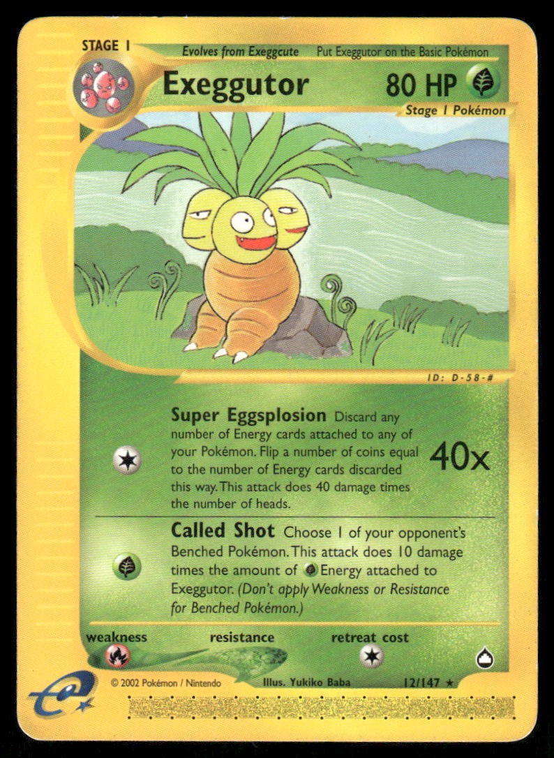 Pokemon Cards Exeggutor 12/147 Aquapolis Rare NM
