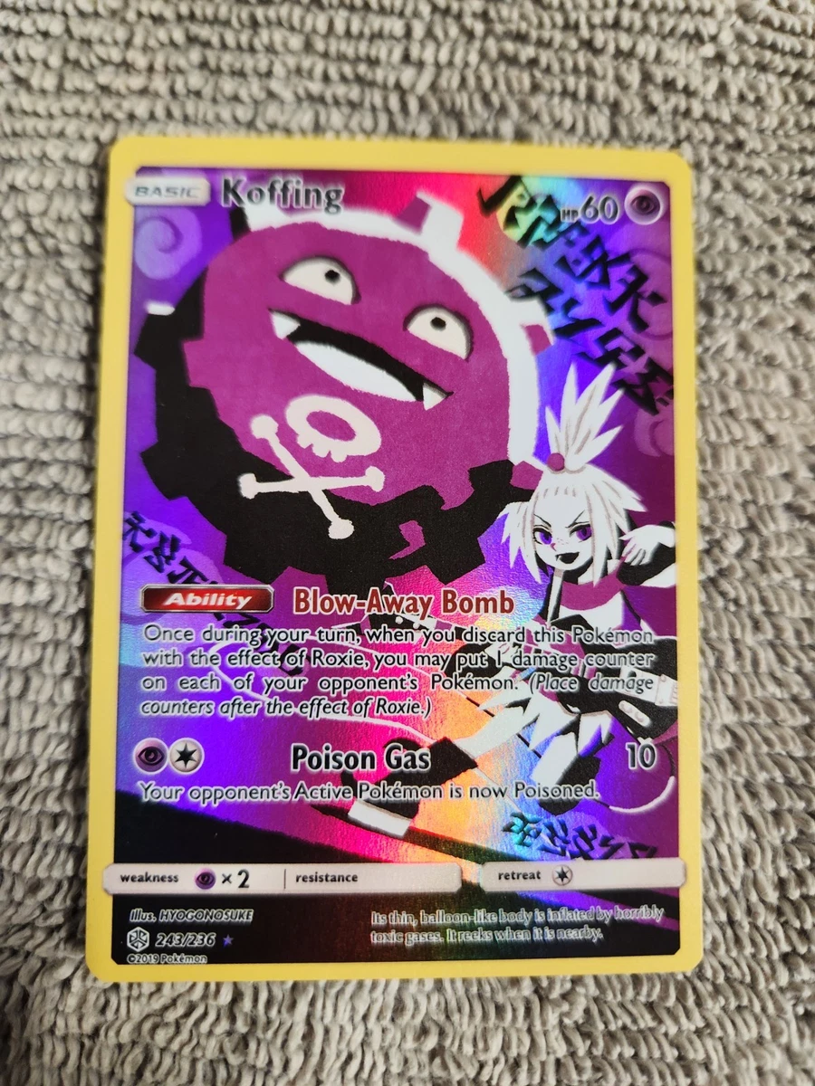 rare koffing pokemon card 243/236 Secret Cosmic Eclipse Toys [1P] Poison Gas (10) Your opponents Active Pokmon is now Poisoned Pokemon TCG - SM10b -