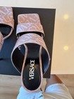 Versace Allover Double-Strap Mules Beige Leather Open Toe Heels EU 39 US 8 — photo 8