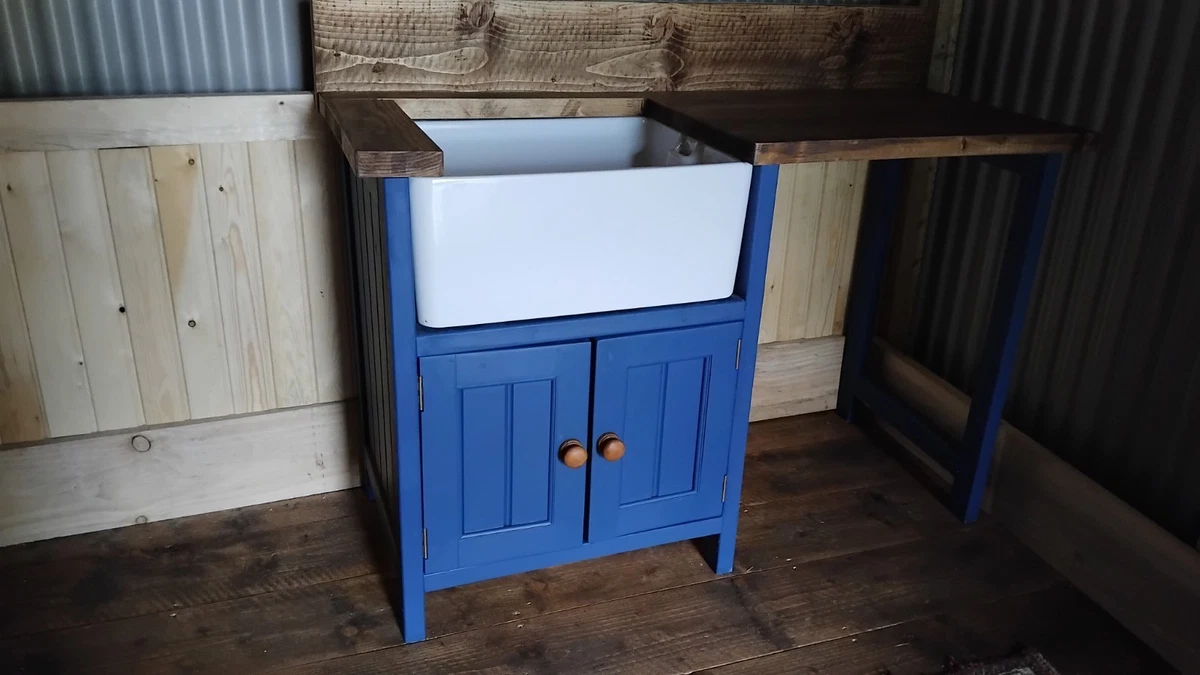 Armoire D'évier Belfast En Pin – Meuble De Cuisine Fait Main – Neuf