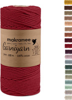 Makramee Garn 3Mm X 100M Elegant Red – 100% Baumwolle, 4-Fach Gezwirnt – Makrame