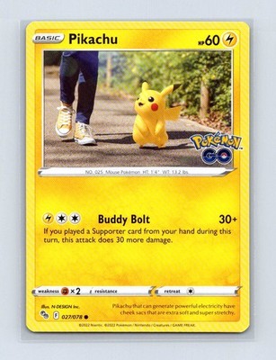 Pikachu 027/078 Common Pokemon GO Pokemon Lightly Played