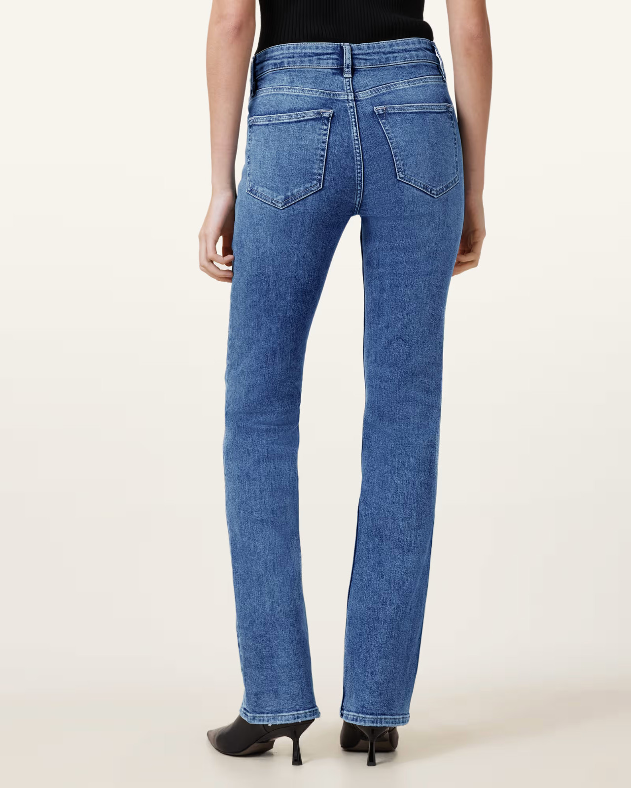 All Saints Haldan Slim Bootcut Jeans - Mid Indigo - RRP £129 image 5