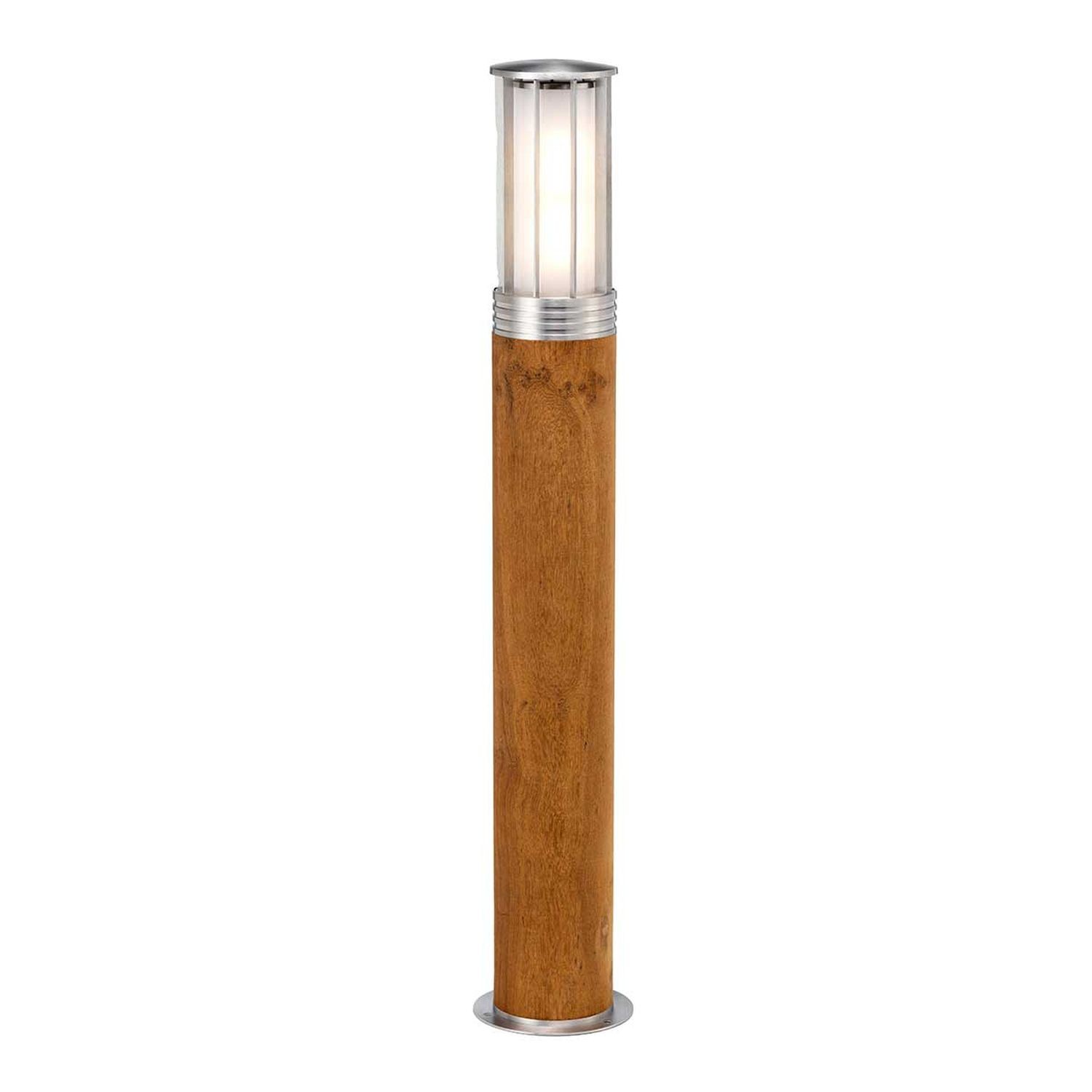 Lampada da esterno in acciaio inox e teak, 70 cm