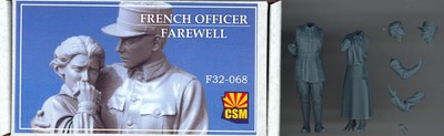 Copper State Models 1/32 FRENCH OFFICER FAREWELL 3D Printed 2-Figure Set