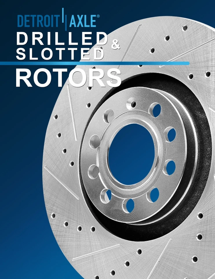 Rotor de freno de disco ranurado perforado delantero para Audi Allroad Quattro S4 A6 A4 Quattro Foto 3 de 4