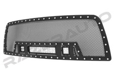 Black SS Mesh Grille Cutout Insert w/LED Lights for 10-18 Dodge RAM 2500/3500