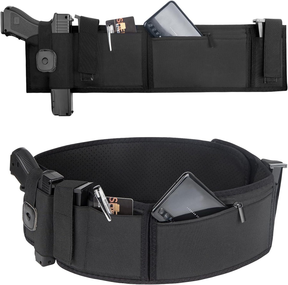 45-55in Tactical Conceal Carry Belly Band Holster Waist Belt
