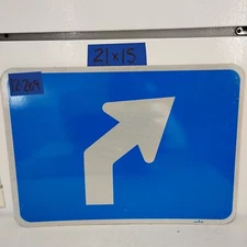 Authentic Traffic Highway Road Street Arrow Sign 45Degree Right 21" X 15" 12-209