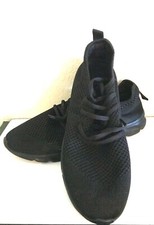 Zapatos para correr de punto negro - Zapatillas versátiles con cordones con plantilla de EVA - Transpirables