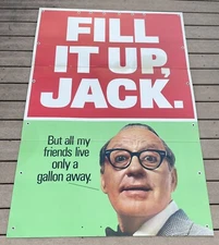 1960’s Texaco Sky Chief Gasoline Sign Jack Benny “Fill It Up, Jack” 70”x48”