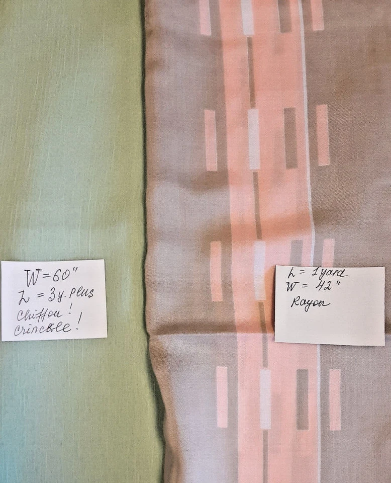 Lote de 5 telas de gasa y rayón, 7 yardas más en total, todas nuevas, más bonificación Foto 4 de 4