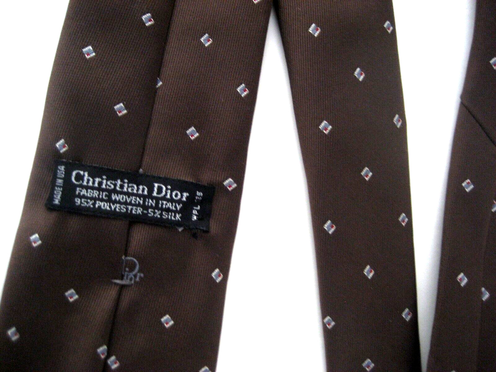 Christian Dior Brown Solid Pattern Polyester / Si… - image 14