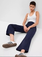 New Gap High Rise Stride Ankle Khaki 4-pocket Navy Size 12 Tall Minimalist 12T