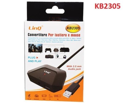 x LinQ KB2305 PS3/PS4/Xbox/Audio Switch Maus Konverter 3,5m