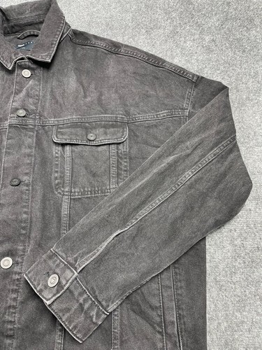 ASOS Design Skinny Trucker Jacket Long Sleeve Black Denim Medium Tall Long - Picture 3 of 16