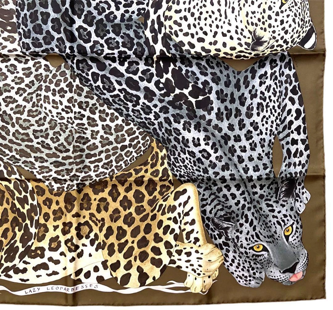 Hermès Silk Scarf « Lazy Leopardesses » by Arlette Ess. – Hermes Emporium