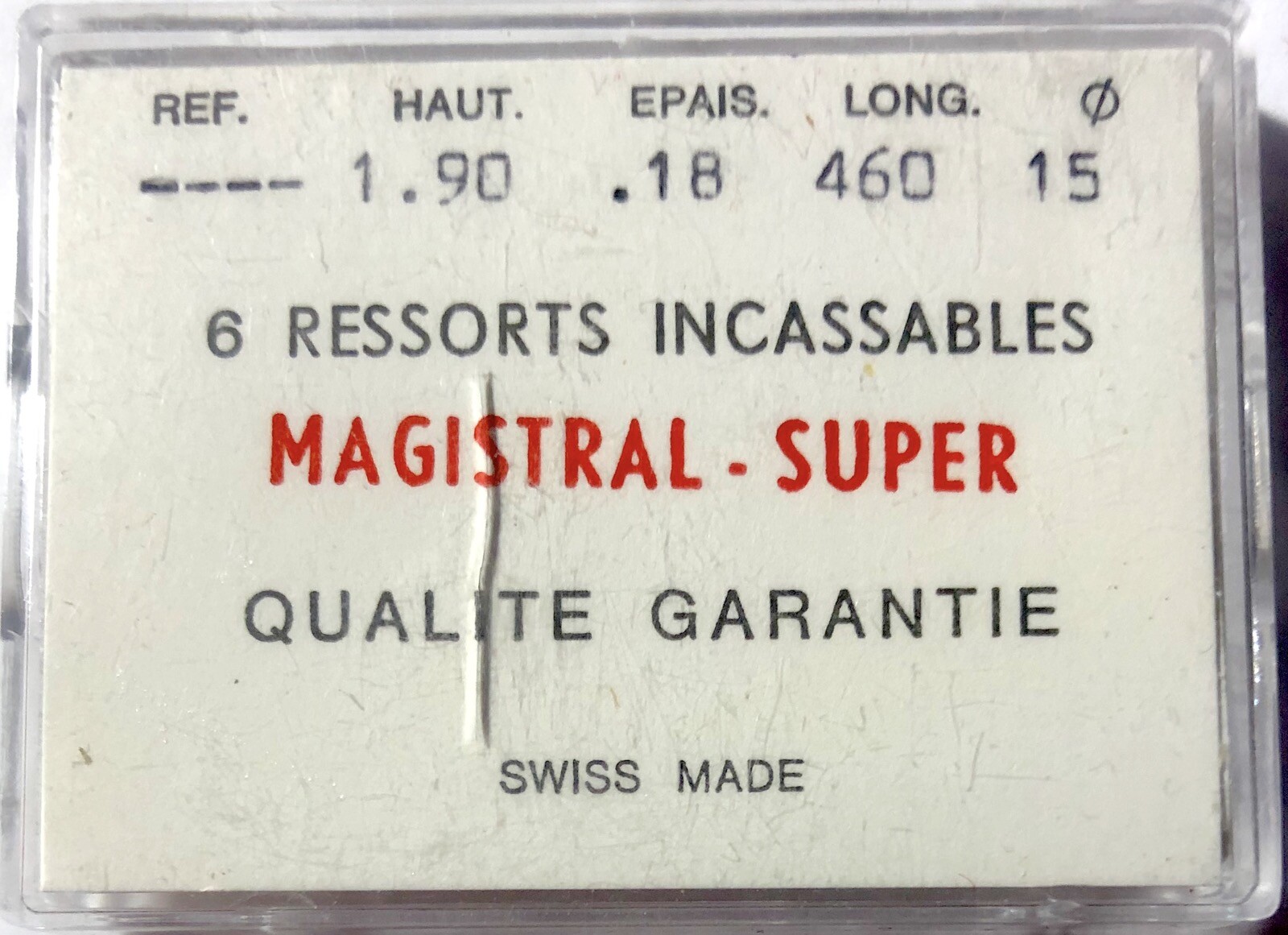 1X Mainspring 1.90x0.18mm Ø15 for Watch 460/190 EE46 BT