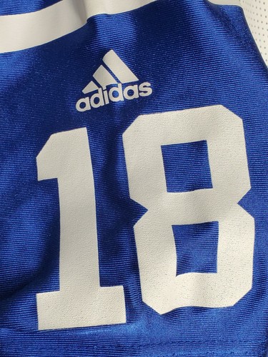 ADDIDAS SIZE XL BLUE INDIANAPOLIS COLTS PAYTON MANNING #18 JERSEY - Picture 5 of 9