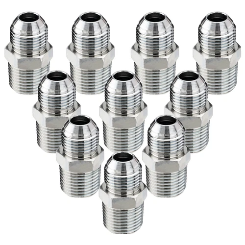 Confezione 10 Raccordi Adattatore Tubo Idraulico: 1/2" JIC 37° Maschio x 1/2" NPT Maschio USA - Foto 9 di 15