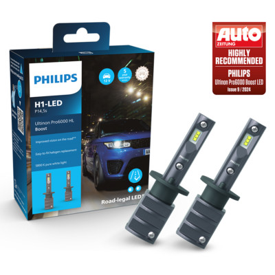 PHILIPS Umrüstung H1 auf LED Glühlampen Fernlicht 12V 13W 5800K P14.5s