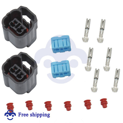 Fit Honda S2000 AP1 F20 AP2 F22 2Pcs Cam Position Sensor Connector Plug Kit 2Pin