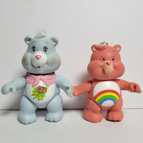 Vtg 80s Kenner Care Bears Cheer Bear & Grams Grandma Poseable PVC Figures Toys