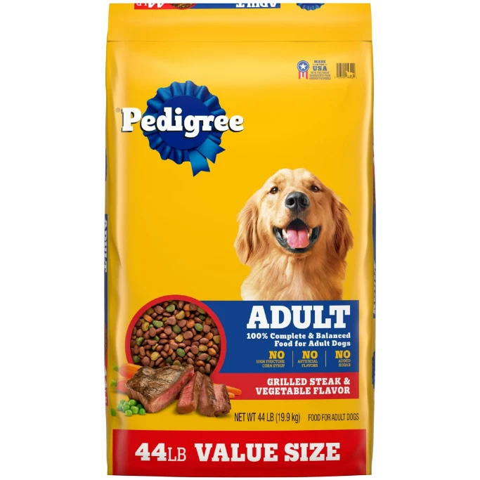 2 PACK Pedigree Complete Nutrition Grilled Steak & Vegetable Dry Dog Food, 44 lb - Image 2 of 4