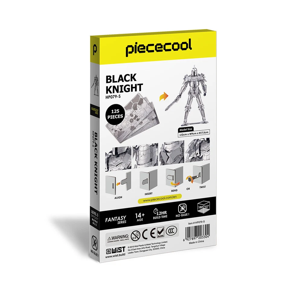 Piececool Rompecabezas 3D para Adultos Caballero Negro Metal Modelo Kits Halloween Regalos Juguete Foto 4 de 4