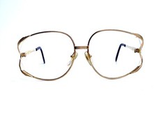 VTG Universal Oversized Oval Gold Frame Eyeglasses 63 18 130