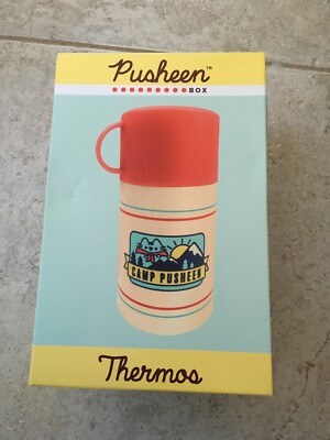 NIB Pusheen Box Exclusive Summer 2020 Rare Thermos BPA Free With Foldable Spoon