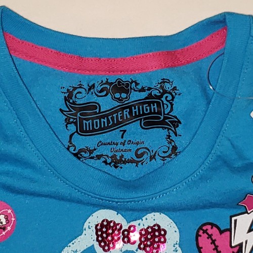 NWT Justice Monster High Sequin T-Shirt Top Girls Size 7 - Picture 3 of 11