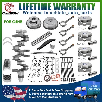 G4NB 1.8L Engine Rebuild Kit Crankshaft For 2012-16 Elantra 14-15 Kia Forte 1.8L