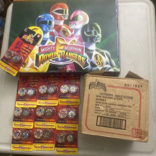 Vintage 1994  Power Rangers Spin Fighters Tournament Set w/  rare shippers box