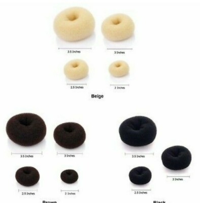 DONUT BUN MAKER Ring Style French Mesh Chignon Ballet Dance Sock Bun Updo