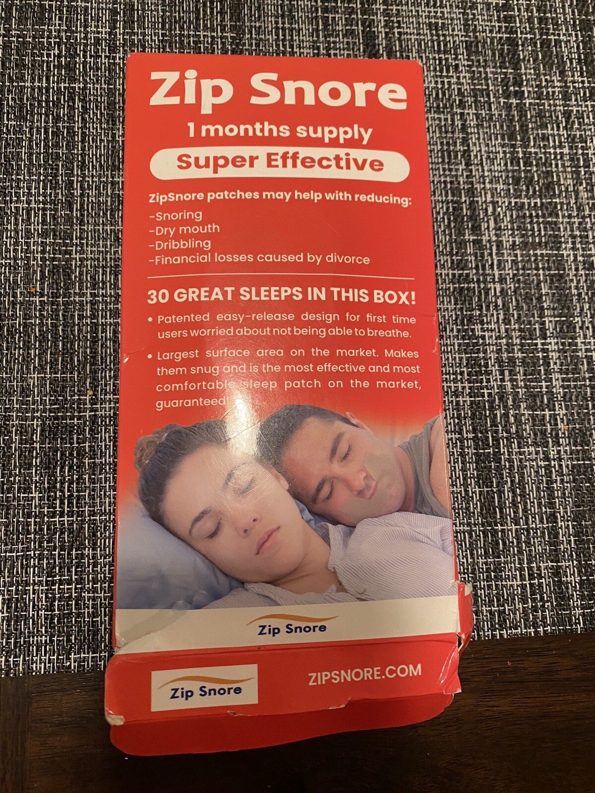 Zip Snore 1 month supply 30 Patches Help With Reducing Snoring / Dry Mouth eBay