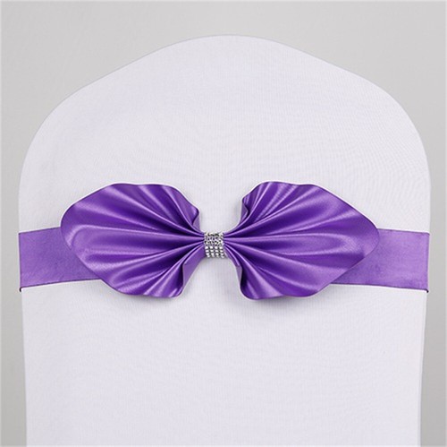 10 PEZZI Elegante Elastico Plastica Fiocco Fascia Coprisedia Banchetto Festa Decorazione - Foto 7 di 12