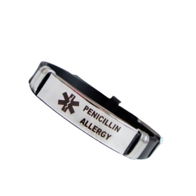 Penicillin Allergie medizinischer Alarm verstellbares Armband Edelstahl graviert UK