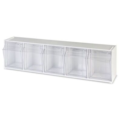 Deflecto 5 Bin Interlocking Tilt Storage System - Custom Supply Station