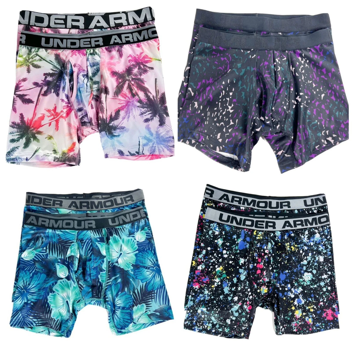 Under Armour Mens Tech HEATGEAR 2 Pack Boxer Shorts Underwear.